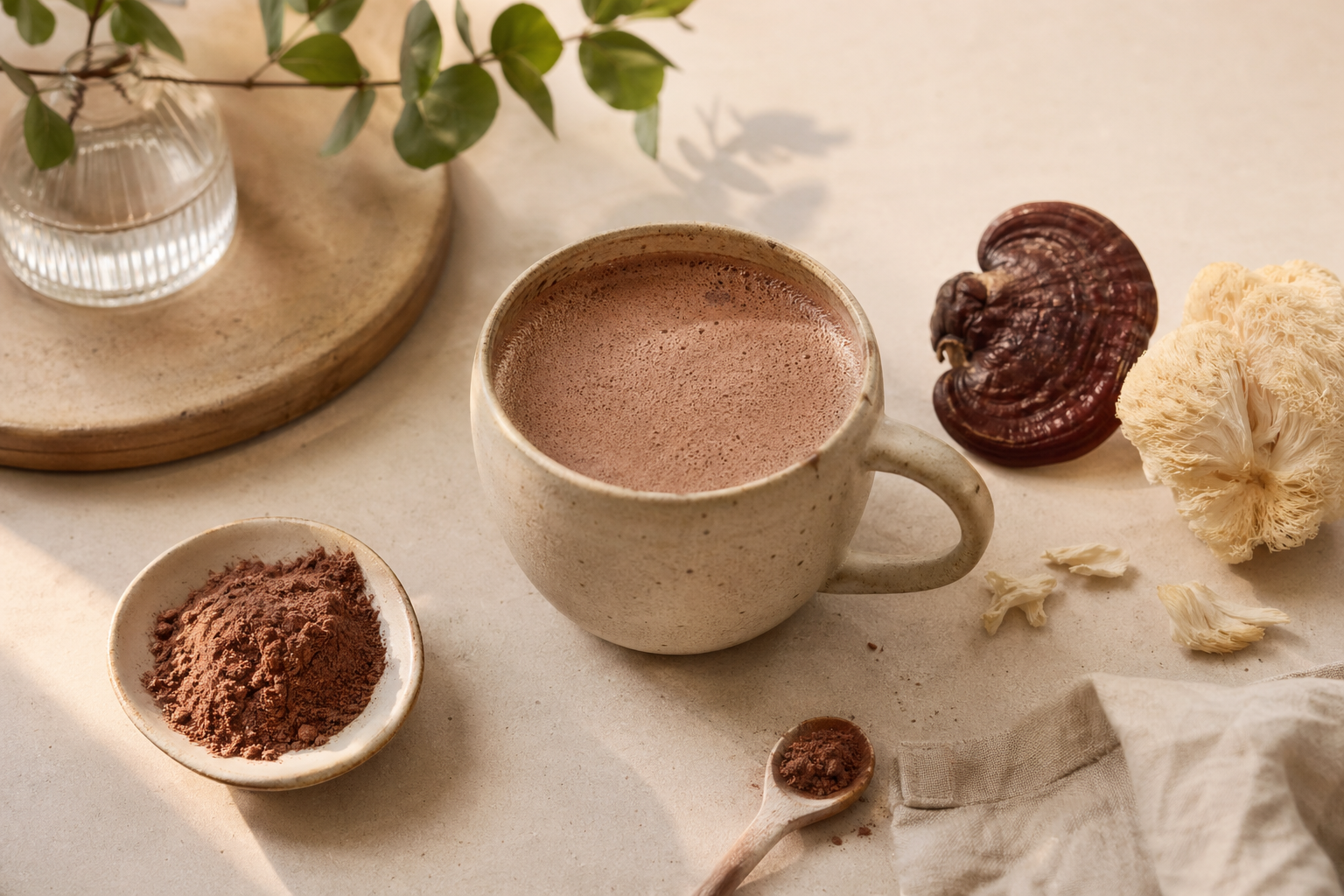 Ingrédients naturels pour une boisson cacao adaptogène